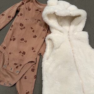 Carter's Light Brown Baby set and vest